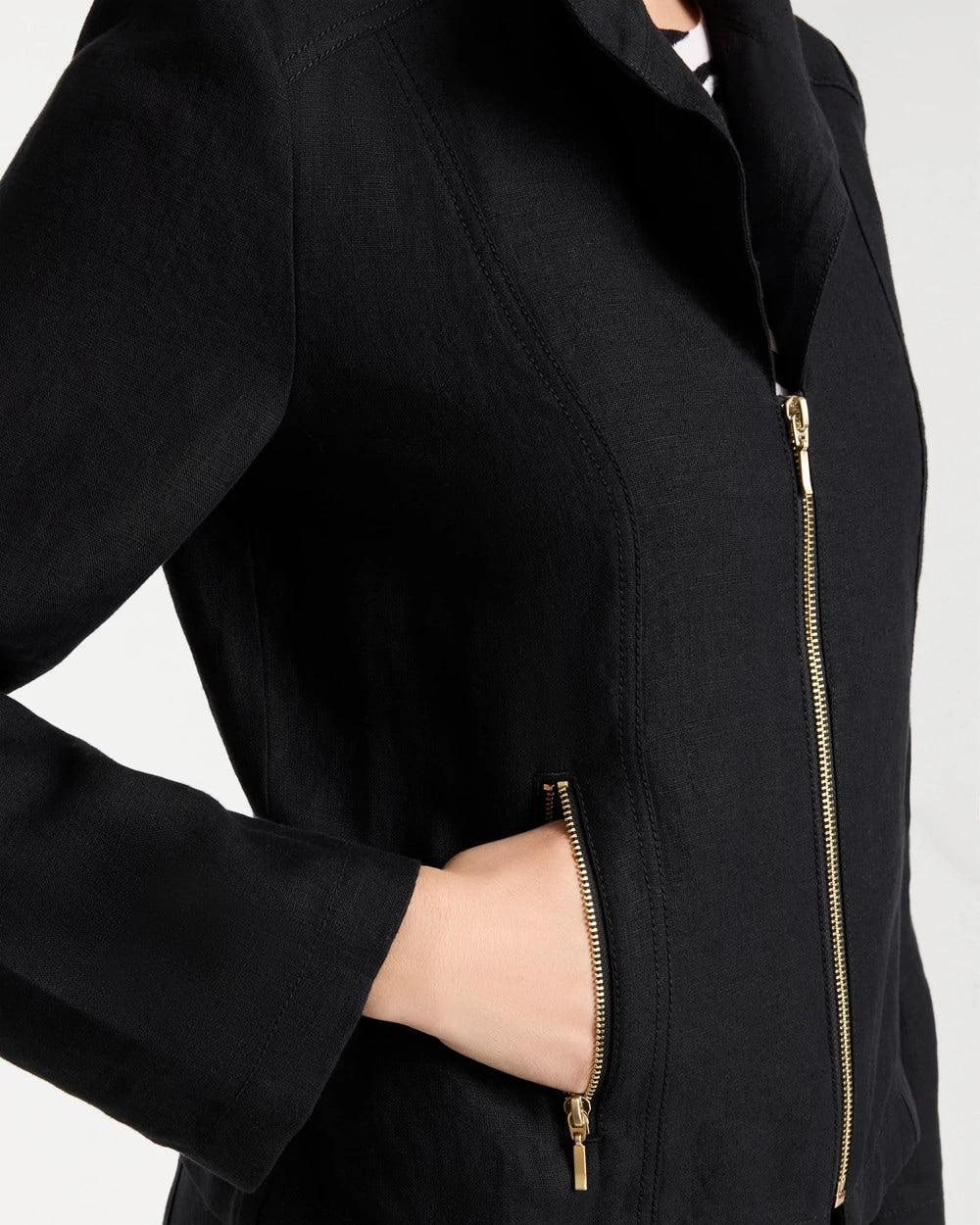 Chico's Linen Moto Jacket