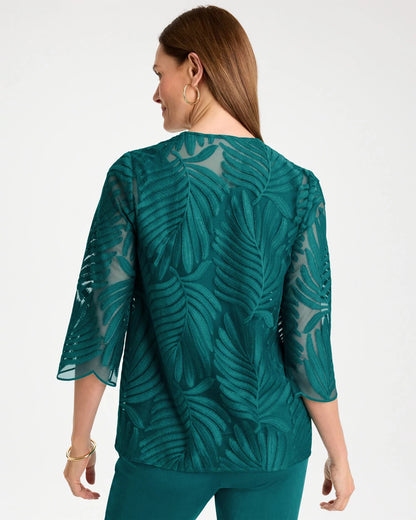 Chico's Travelers™ Collection Palm Frond Sheer Jacket