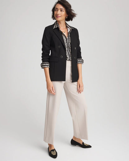 Chico's Ponte Double-Breasted Knit Blazer