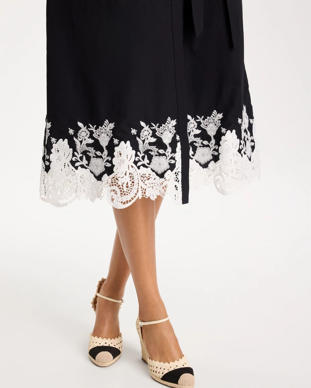 Chico's Cotton Lace Trim Shirtdress
