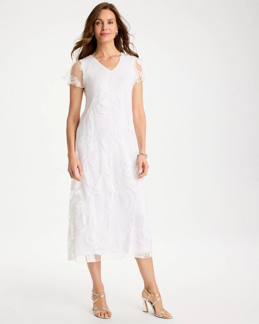 Chico's Knit Burnout Floral Dress
