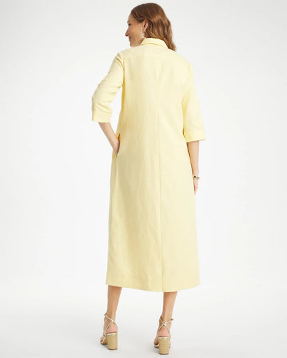 Chico's Embellished Linen-Cotton Shirtdress