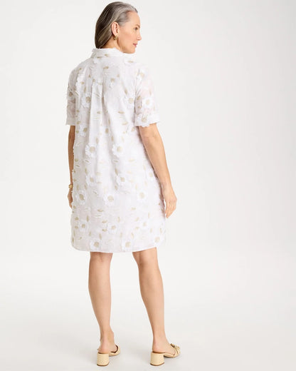 Chico's 3D Floral Embroidered Dress