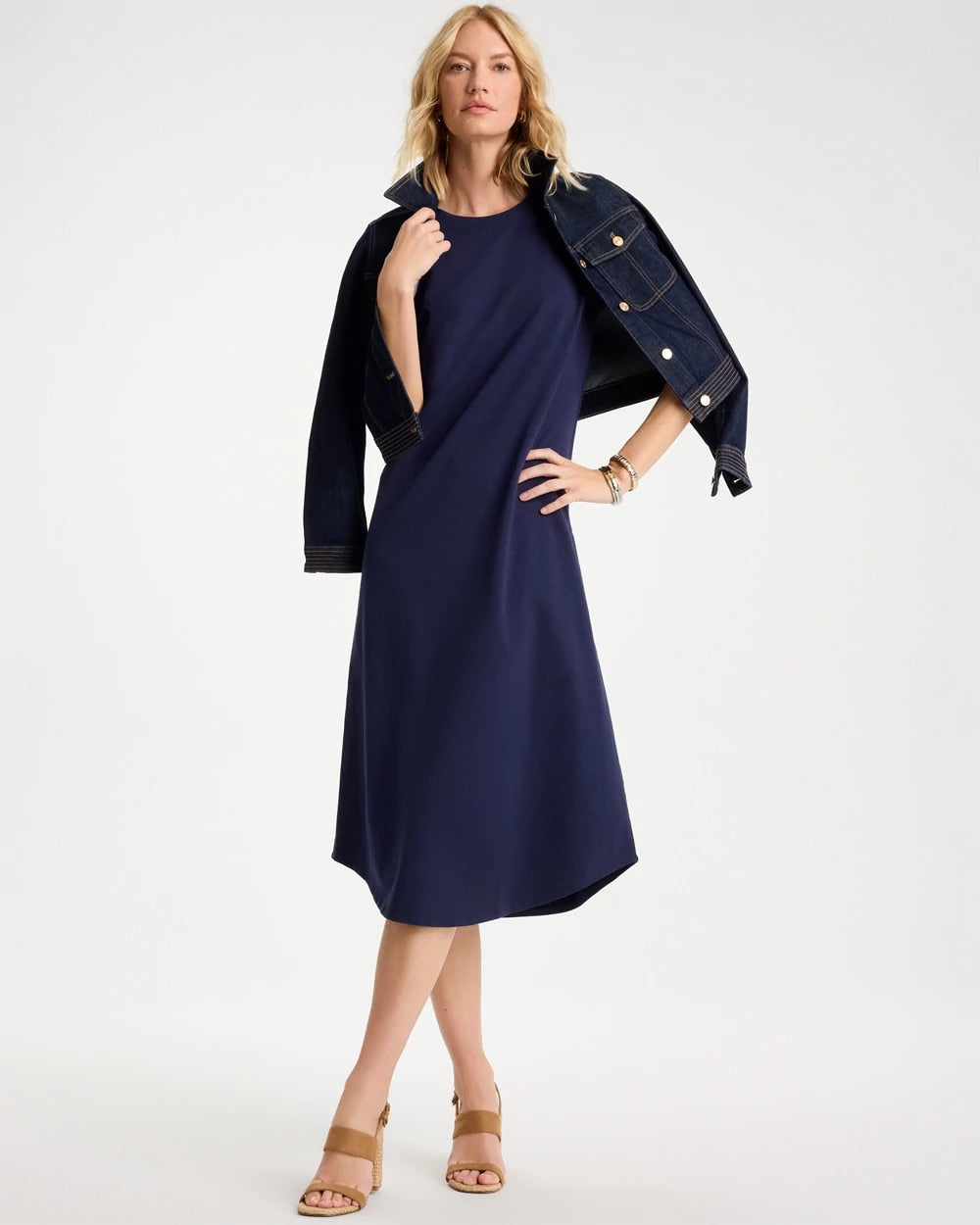 Chico's Soft-Stretch Cotton Slub Dress
