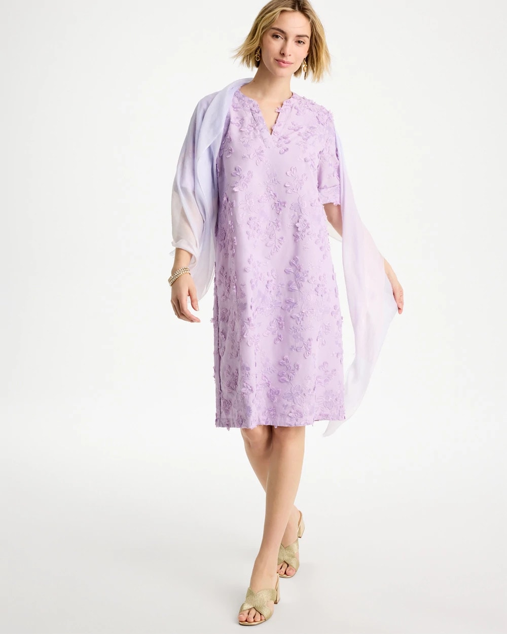 Chico's 3D Floral Dress