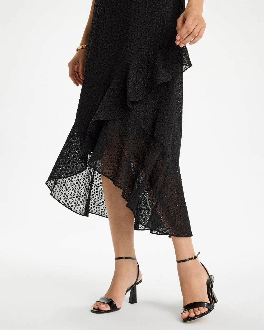 Chico's Floral Surplice Ruffled Dress
