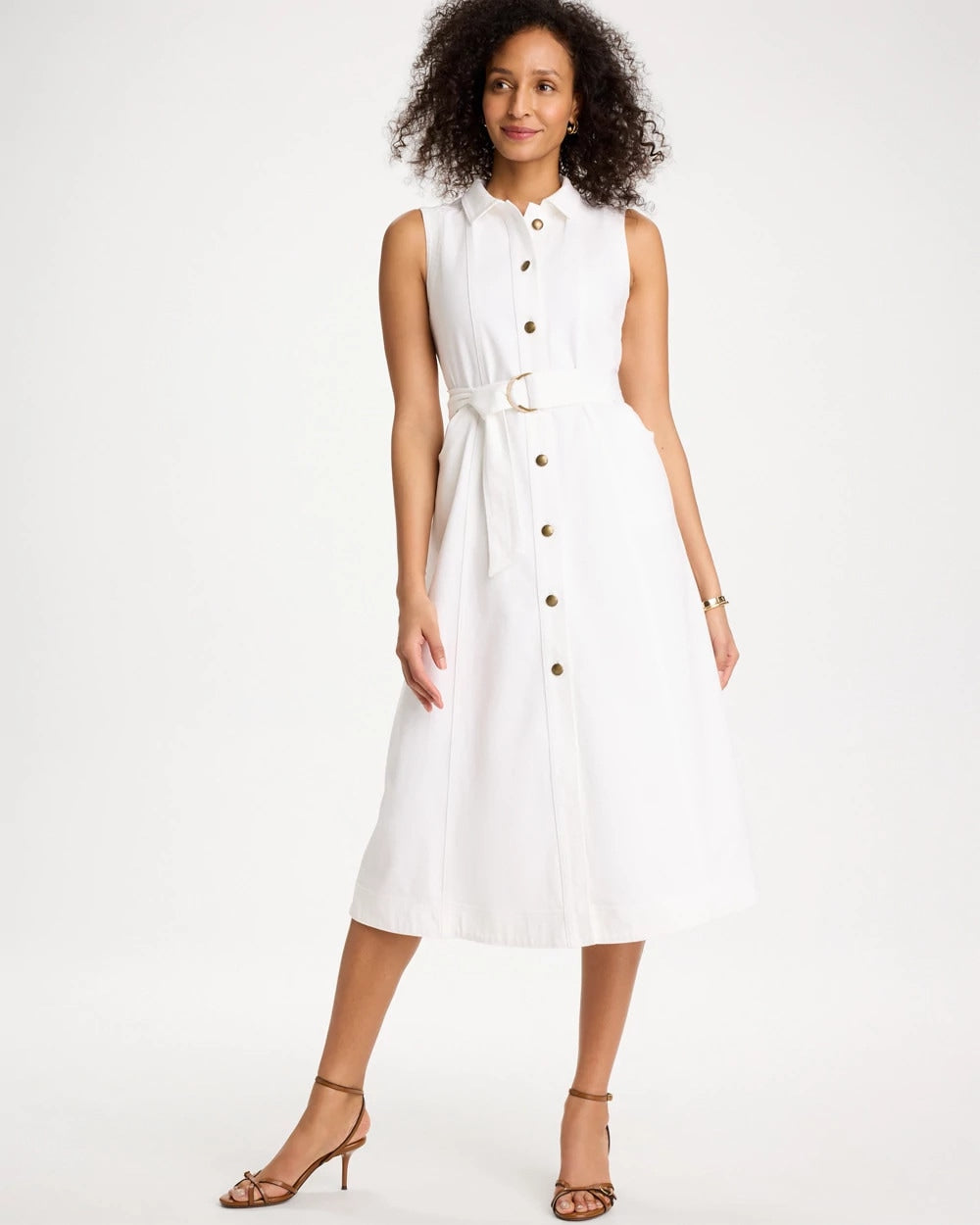 Chico's Denim Sleeveless Shirtdress
