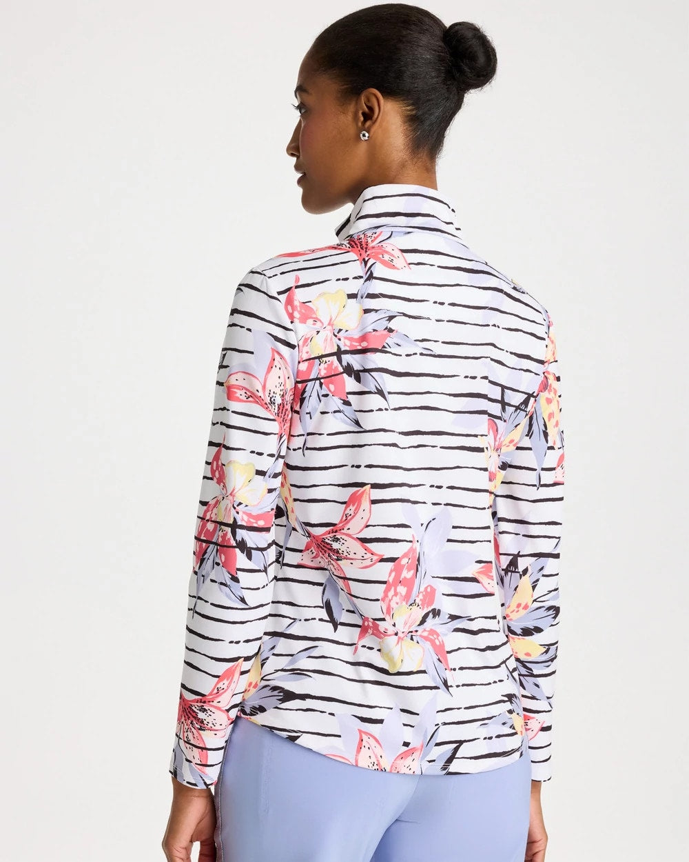 Chico's Zenergy® UPF Lily Print Half Zip