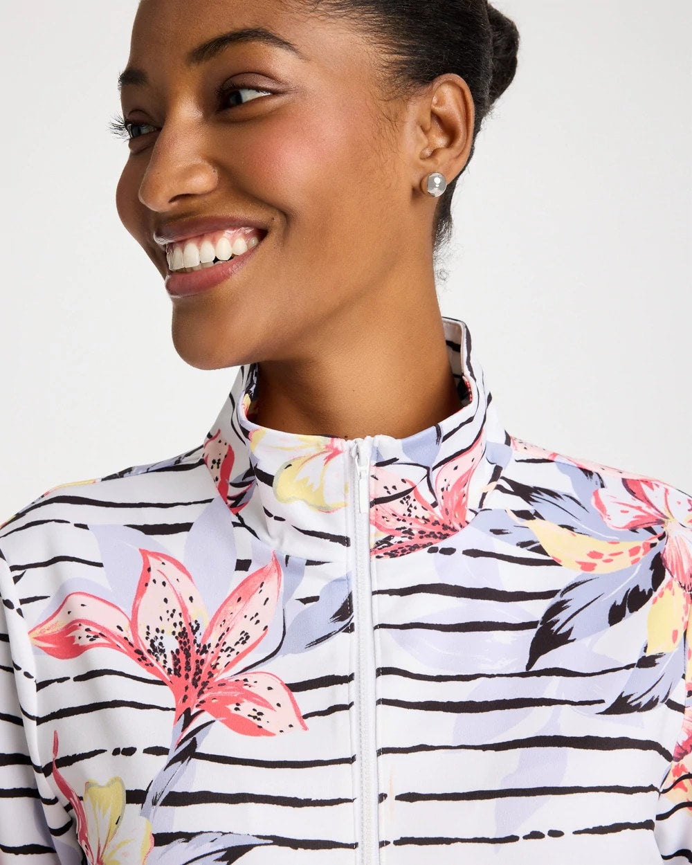Chico's Zenergy® UPF Lily Print Half Zip