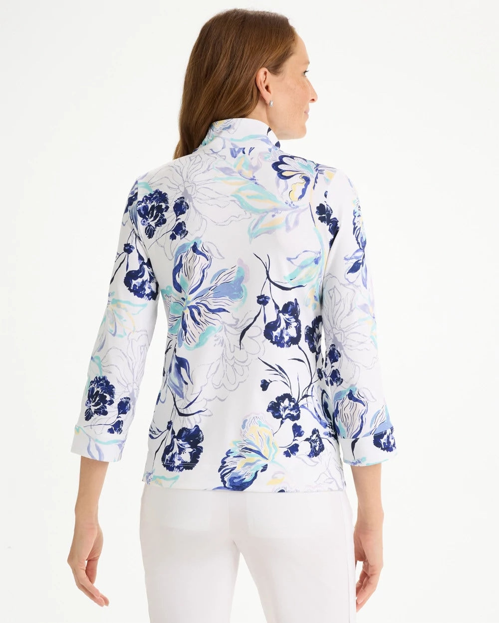 Chico's Zenergy® UPF Floral Snap Mockneck