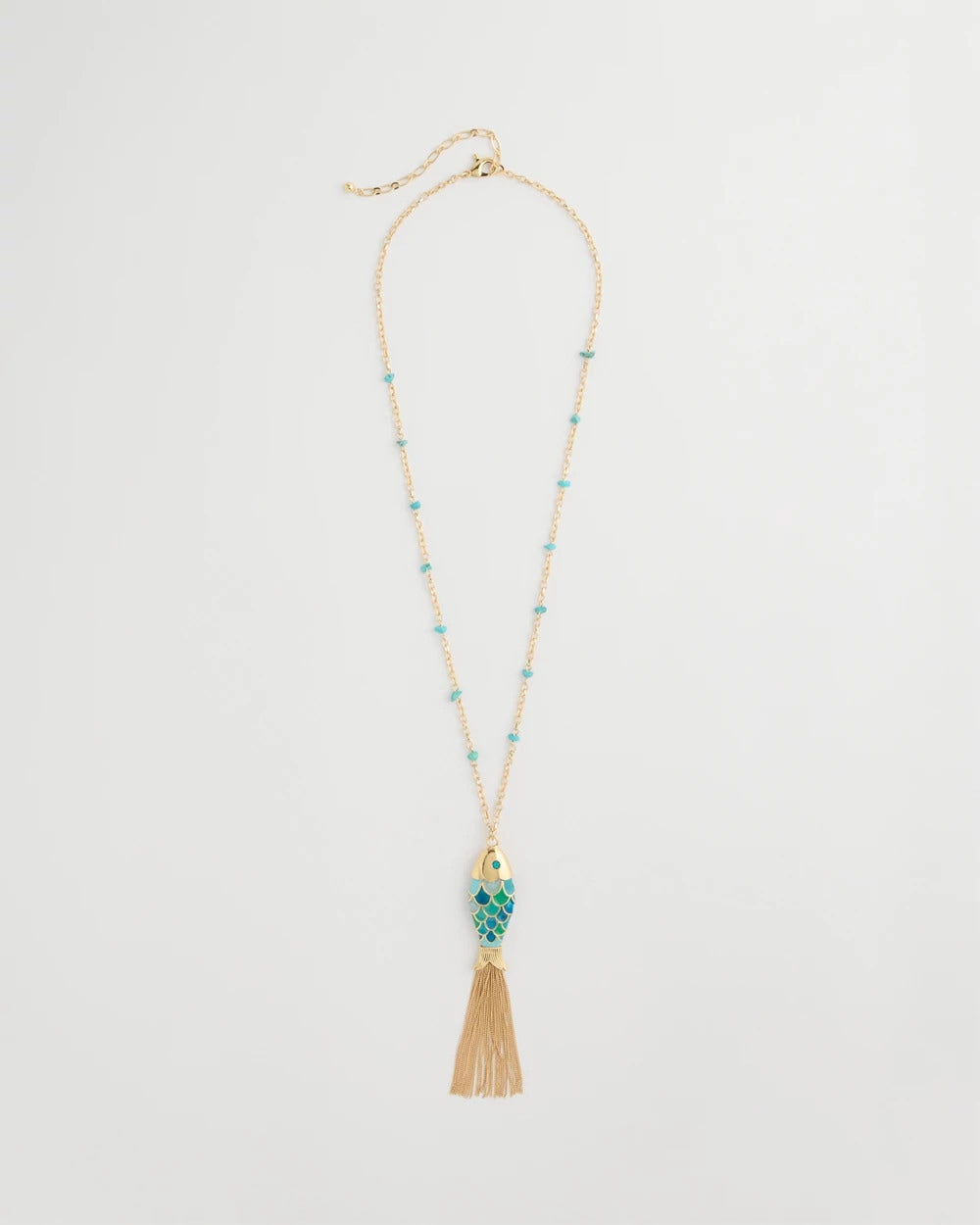 Chico's Tassel Fish Pendant Necklace