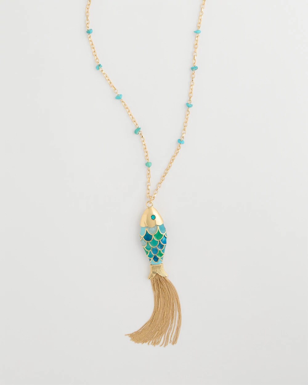 Chico's Tassel Fish Pendant Necklace