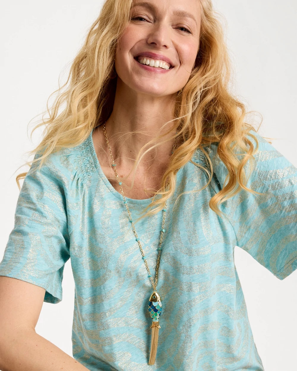 Chico's Tassel Fish Pendant Necklace