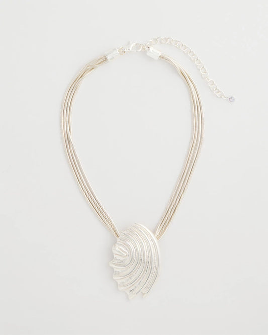 Chico's Silvertone Shell Pendant