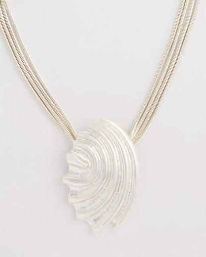 Chico's Silvertone Shell Pendant