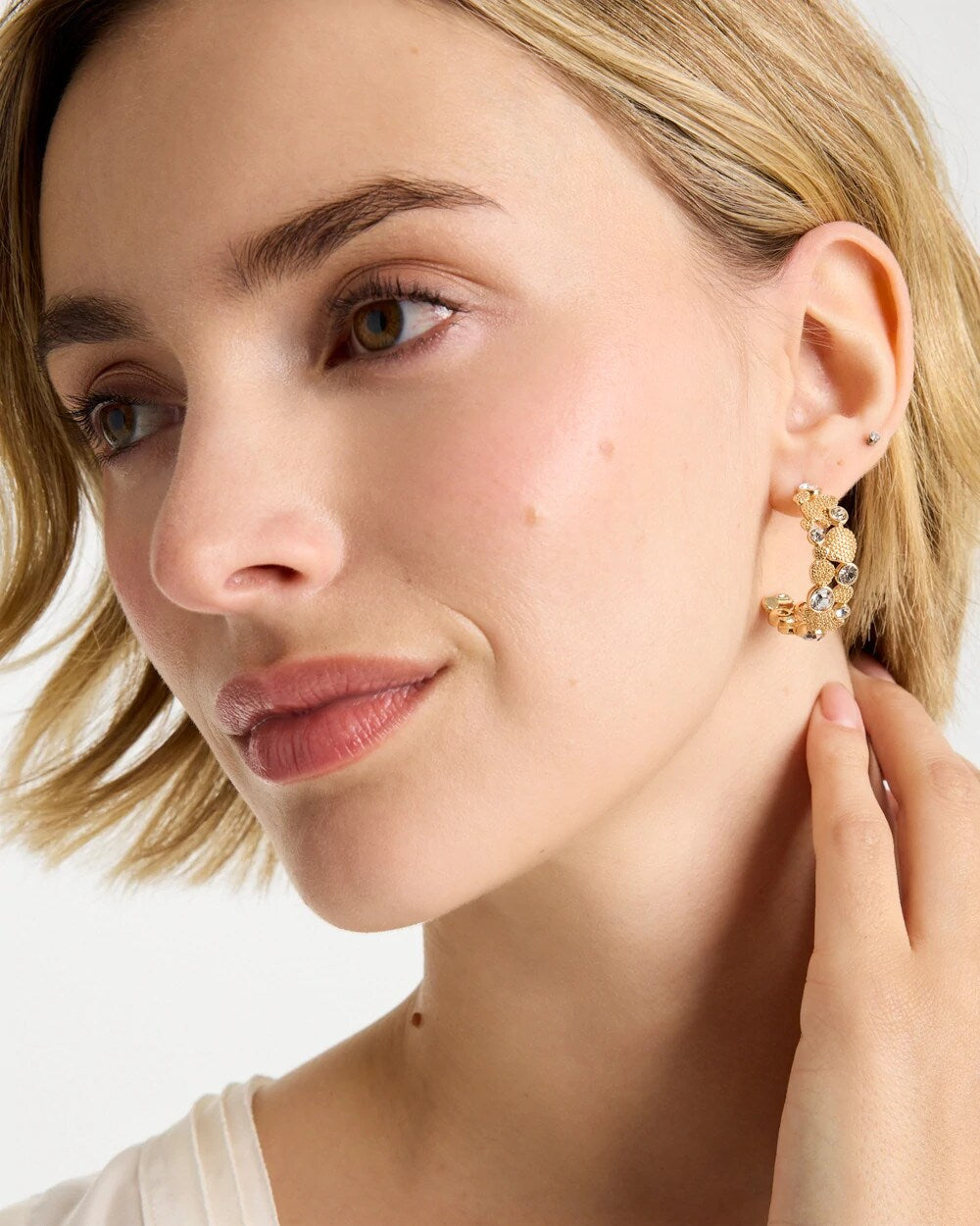 Chico's Sea Foam Hoop Earrings