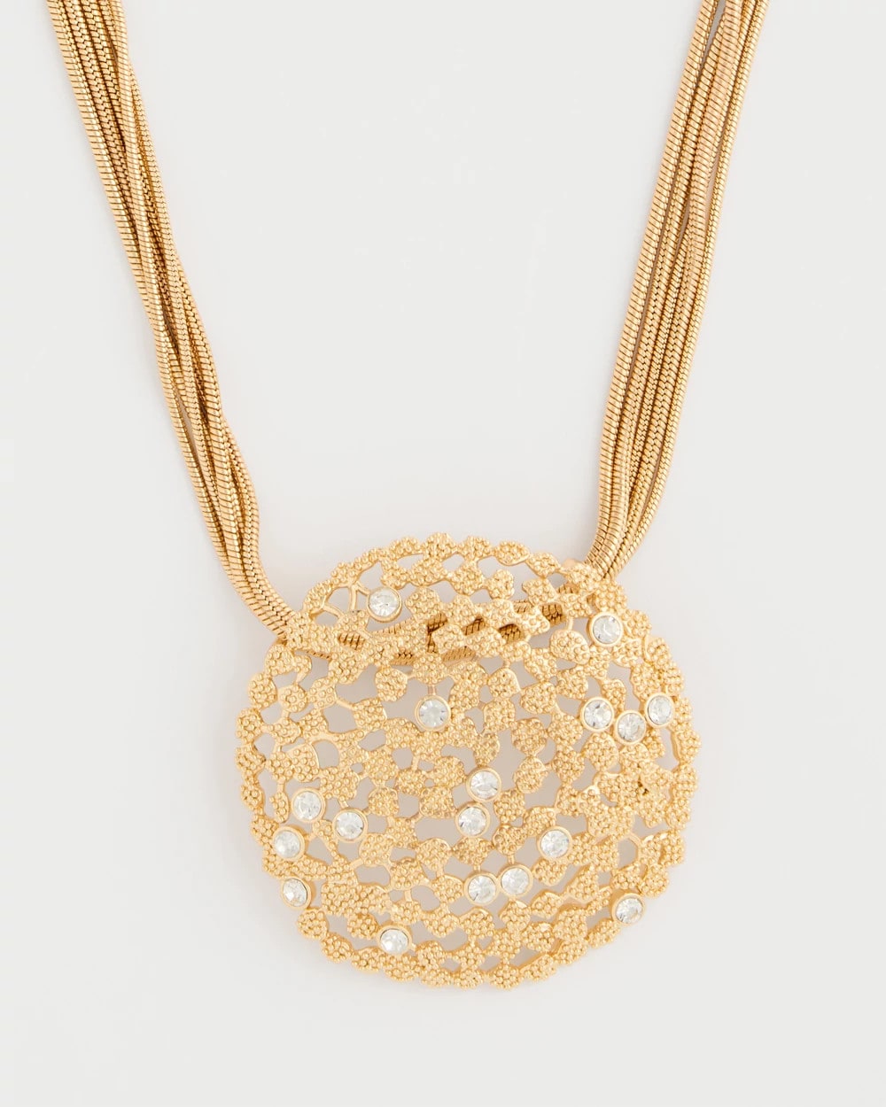 Chico's Sea Foam Medallion Pendant Necklace