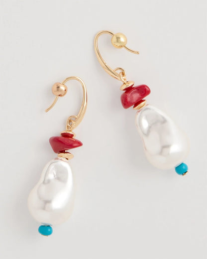 Chico's Beaded Linear Drop Earrings
