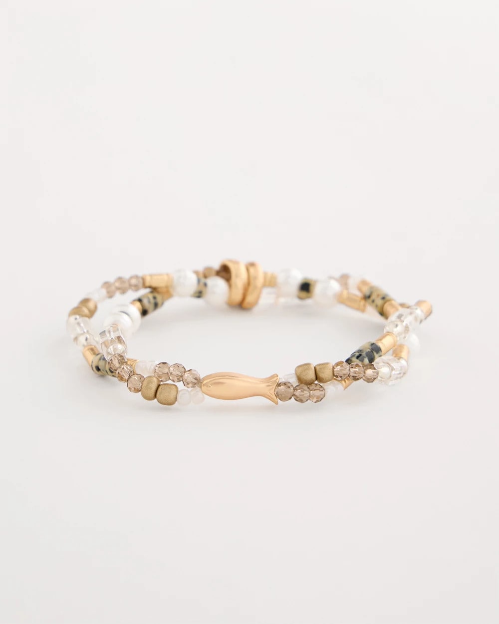 Chico's Jasper Stone Beaded Stretch Bracelet