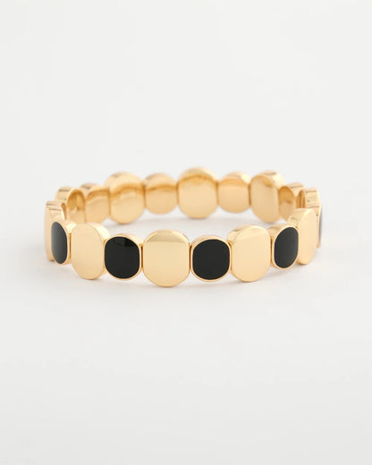 Chico's Black Goldtone Glam Stretch Bracelet