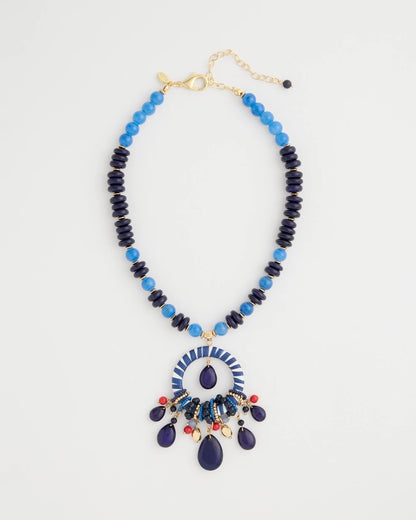 Chico's Americana Mixed Media Pendant Necklace