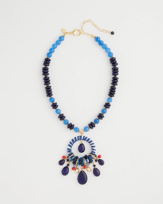 Chico's Americana Mixed Media Pendant Necklace
