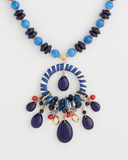 Chico's Americana Mixed Media Pendant Necklace