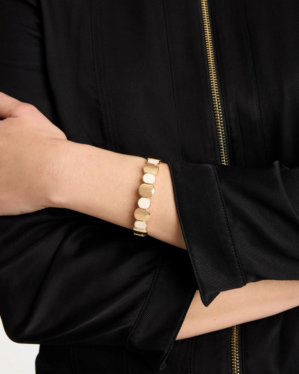 Chico's White Resin Glam Stretch Bracelet