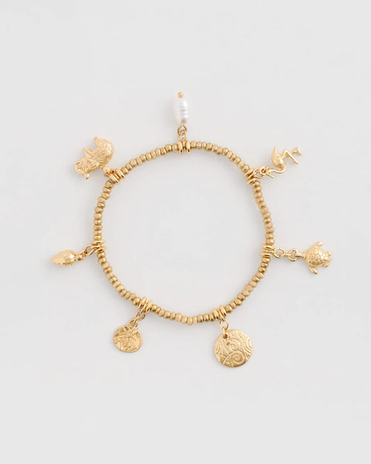 Chico's Goldtone Stretch Charm Bracelet