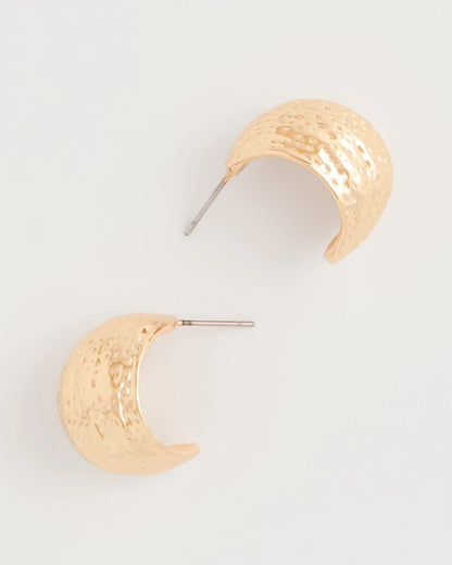 Chico's Crinkle Goldtone Hoop Earrings
