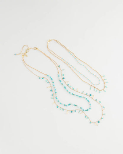 Chico's Multi-Strand Aqua Layering Necklace