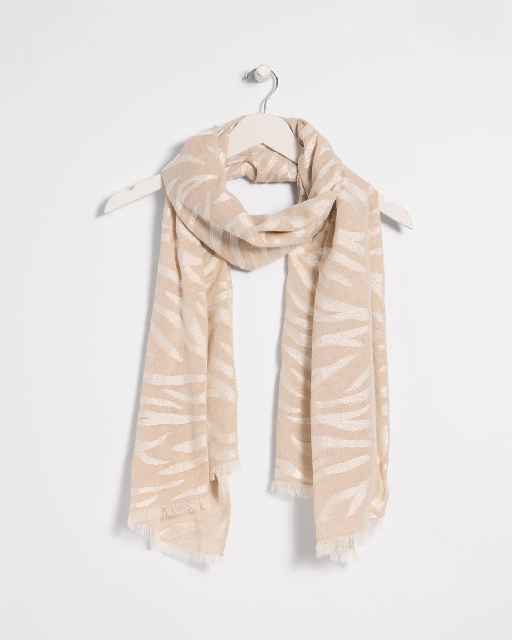 Chico's Neutral Zebra Jacquard Oblong Scarf
