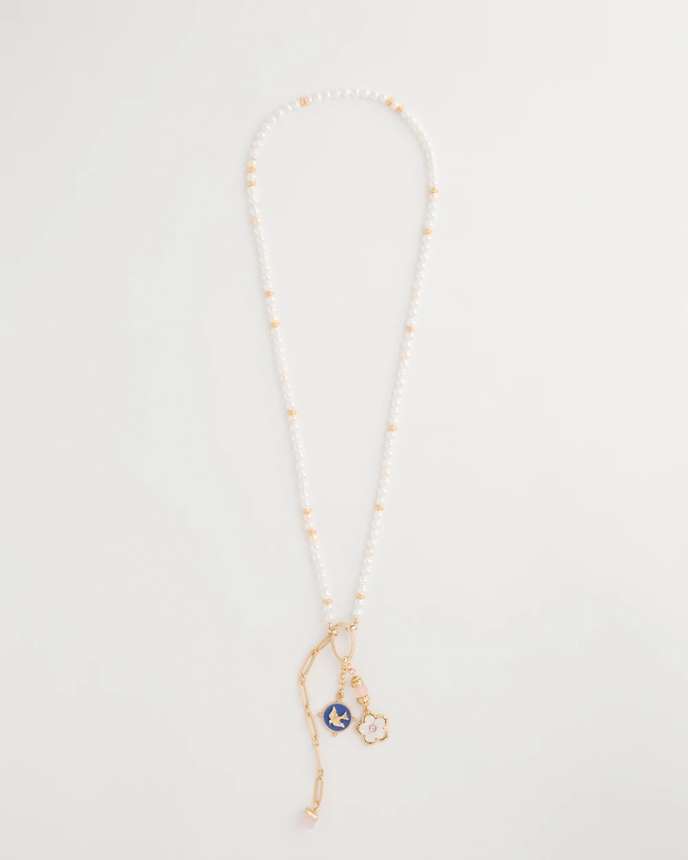 Chico's Medallion Pendant Pearl Necklace