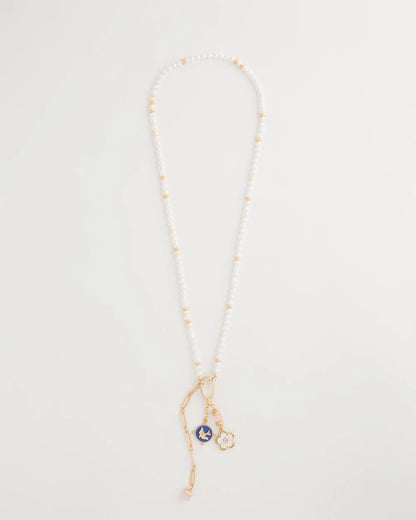 Chico's Medallion Pendant Pearl Necklace