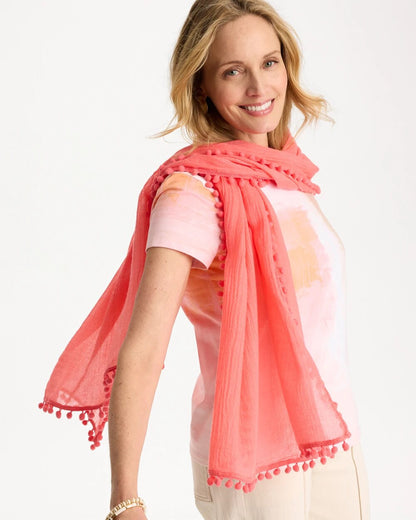 Chico's Pom Pom Oblong Scarf