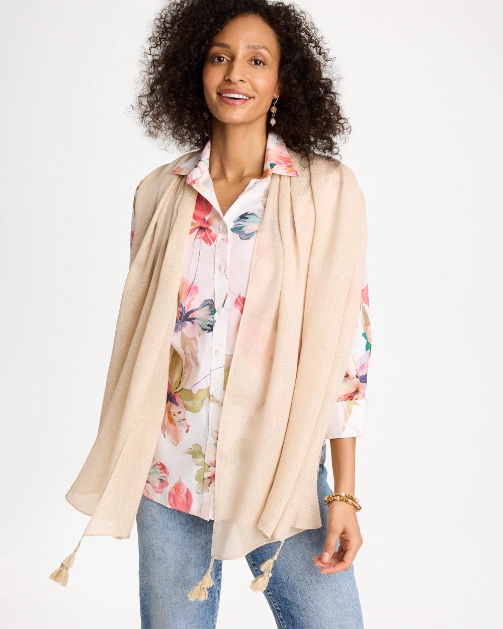 Chico's Lurex Oblong Scarf