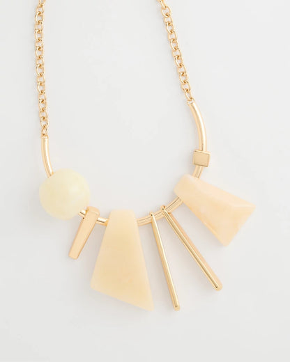 Chico's Faux Horn Geo Bib Necklace