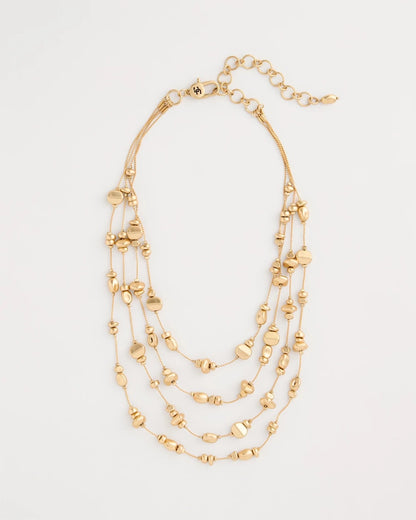 Chico's Golden Nugget Illusion Necklace