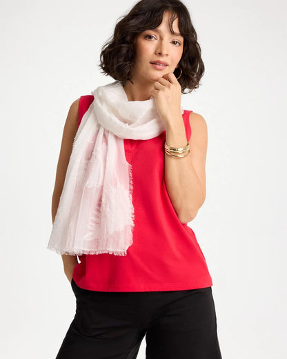 Chico's Textured Palms Oblong Scarf