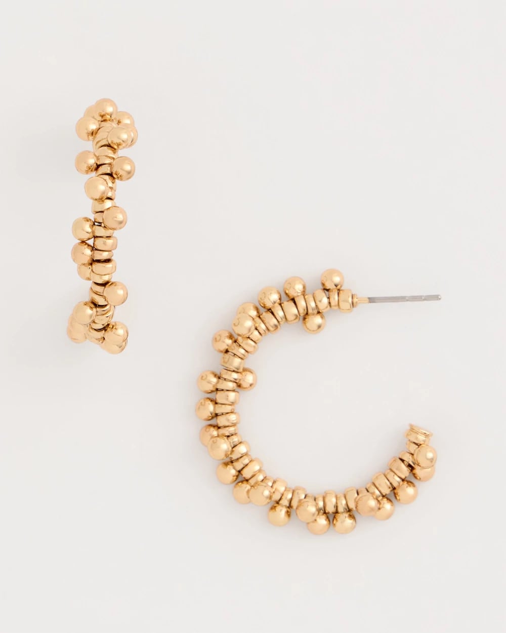 Chico's Golden Beaded Hoop Earrings