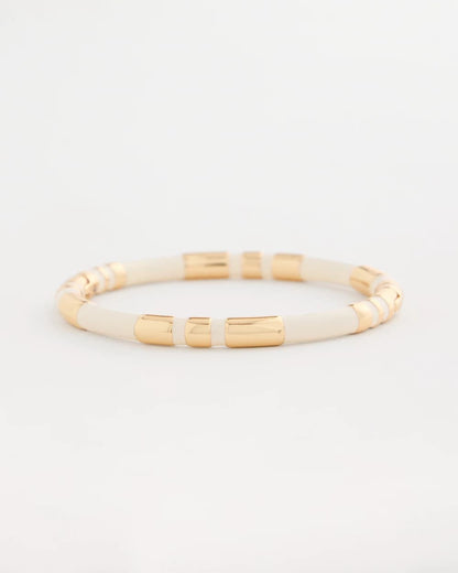 Chico's White Enamel Hinge Bangle