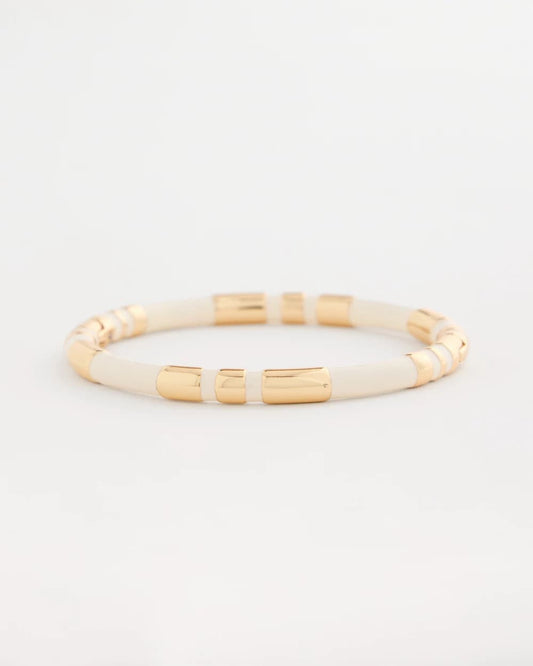 Chico's White Enamel Hinge Bangle