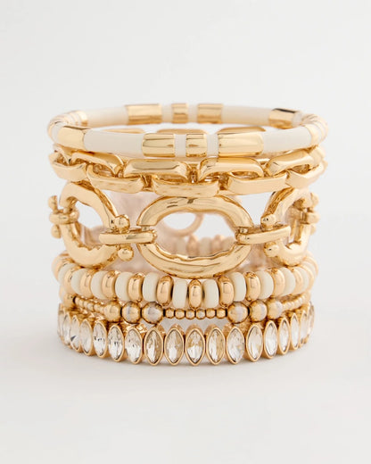 Chico's White Enamel Hinge Bangle