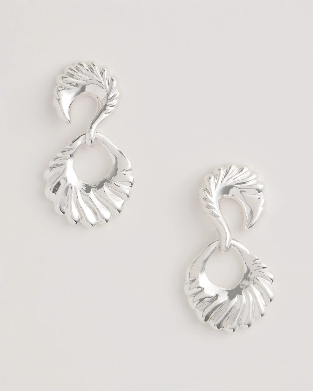 Chico's Silvertone Doorknocker Earrings