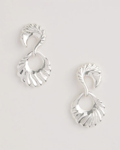 Chico's Silvertone Doorknocker Earrings