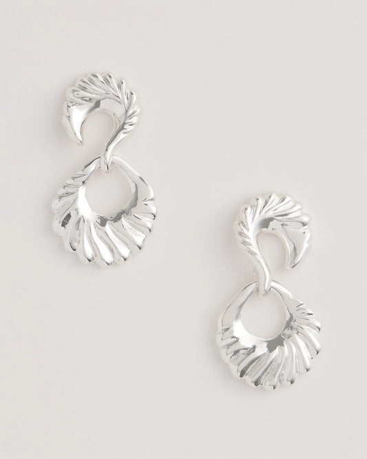 Chico's Silvertone Doorknocker Earrings