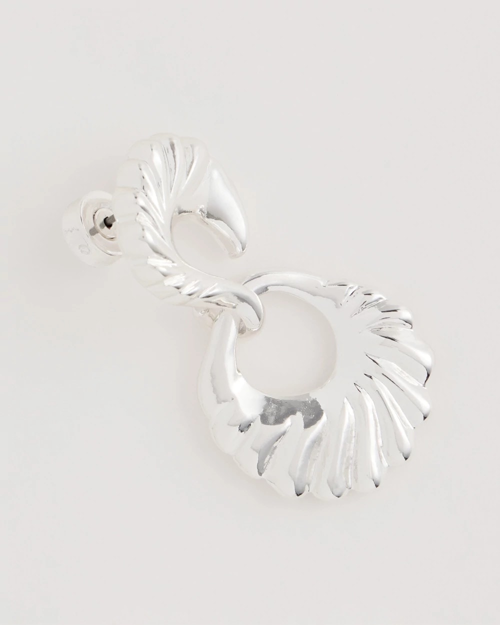 Chico's Silvertone Doorknocker Earrings