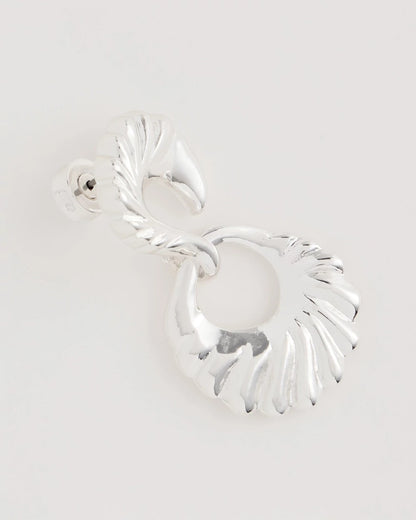 Chico's Silvertone Doorknocker Earrings