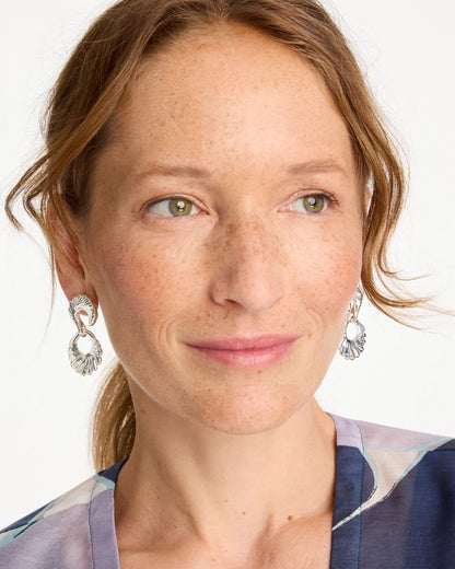 Chico's Silvertone Doorknocker Earrings