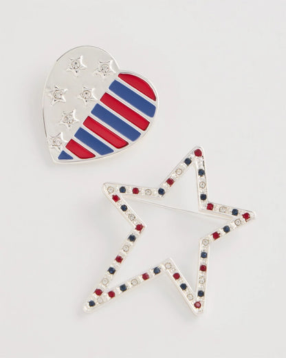 Chico's Americana Brooch Set of Two